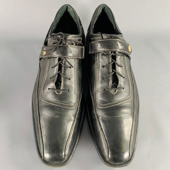 COLE HAAN Size 9.5 Black Contrast Stitch Leather Lace-Up Shoes main image 7